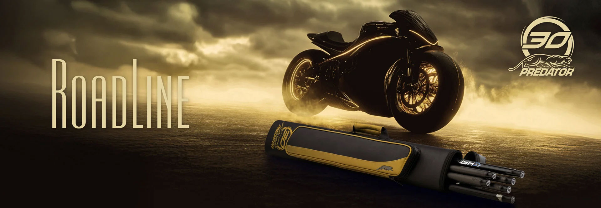 Banner black gold Roadline cue cases