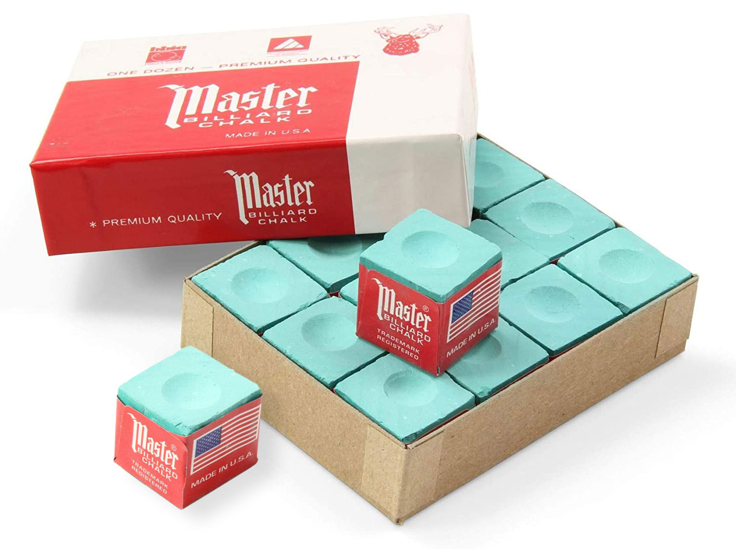 Master Chalk green 12pcs. for Sale at Beckmann Billiards Shop