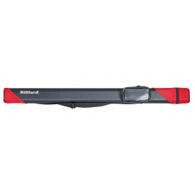 Cue hard case black-red 1/1 oval with shoulder strap, pocket