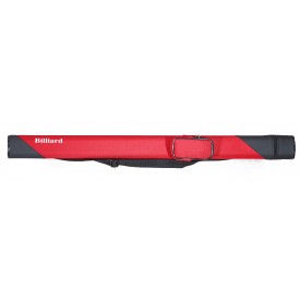 Cue hard case red-black 1/1 oval with shoulder strap, pocket