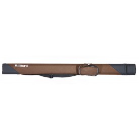 Cue hard case brown-black 1/1 oval with shoulder strap, pocket