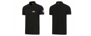 Poloshirt Schwarz mit USA-Flaggen und Predator Log