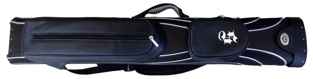 Pool cue hard case 3x5 black / blue with shoulder strap