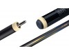 Pool Cue Predator 8 Point Sneaky Pete SP8 BC Leather Wrap, Black/Curly/Blue Points, 314-3 Shaft, Uni-Loc