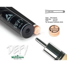 McDermott DEFY Cue Shaft Uni-Loc, 12,5mm, 29inch Length, grey ring