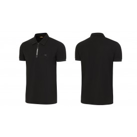 Poloshirt Schwarz mit Zipp und Predator Logo SM - XXL