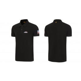 Poloshirt Schwarz mit USA-Flagge und Predator Logo SM - XXL