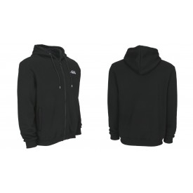 Predator Black Zip-Up Hoodie with White Embroidered Logo on Front, M-XL