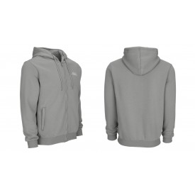 Predator Gray Zip-Up Hoodie with White Embroidered Logo Front  M-XL