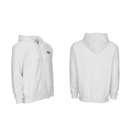 Predator White Zip-Up Hoodie with Black Embroidered Logo on Front  M-XL