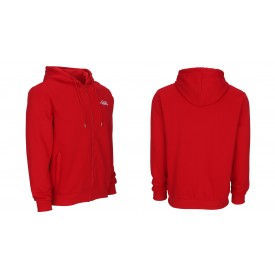 Predator Red Zip-Up Hoodie with White Embroidered Logo Front  M-XL