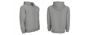 Predator Gray Zip-Up Hoodie with White Embroidered Logo Front  M-XL