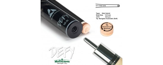 McDermott DEFY Cue Shaft Uni-Loc, 12,5mm, 29inch Length, grey ring