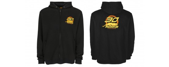 Kapuzenjacke mit Reißverschluss Schwarz Predator mit 30th Logo Gelb  M - XL