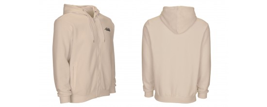 Kapuzenjacke mit Reißverschluss Beige mit gestickten Predator Logo schwarz  M - XL