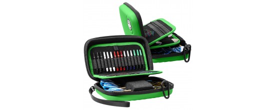Dart Case BULL'S ORBIS XL for 6 Darts and Accessories – Green