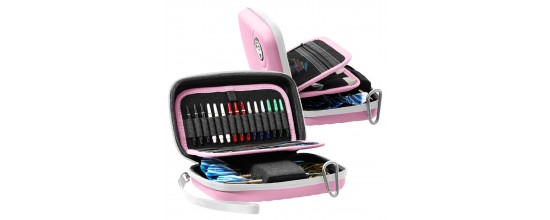 Dart Case BULL'S ORBIS XL for 6 Darts and Accessories – Pink