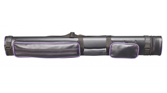 Cue Case Oval 2/2 black/purple with Shoulder Strap