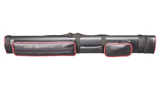 Cue Case Oval 2/2 black/red with Shoulder Strap