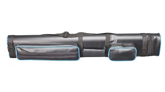 Cue Case Oval 2/4 black/blue with Shoulder Strap