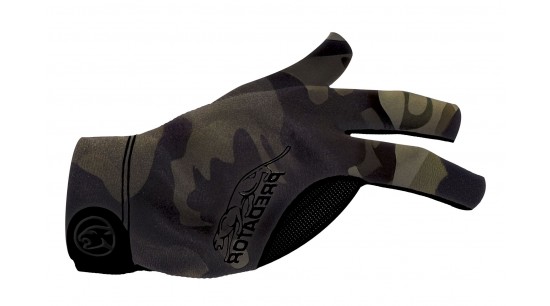 Billardhandschuh Predator Second-Skin, Grün/Schwarz Camouflage, SM-XXL, rechte Hand