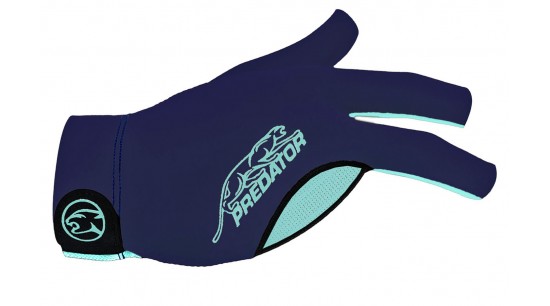 Billard Handschuh Predator Second-Skin, Dunkelblau/Türkis, SM-LXL, rechte Hand