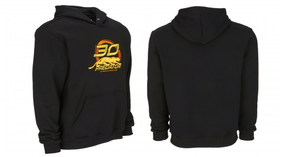 Kapuzenpullover Schwarz Predator mit 30th Logo gross Gelb  M - XL