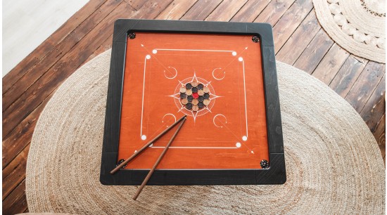 Carrom-Spielbrett, Cherry Ebony, handgefertigt