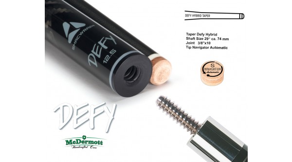 McDermott DEFY Cue Shaft 3/8"x10 Joint, 12,5mm, grey ring