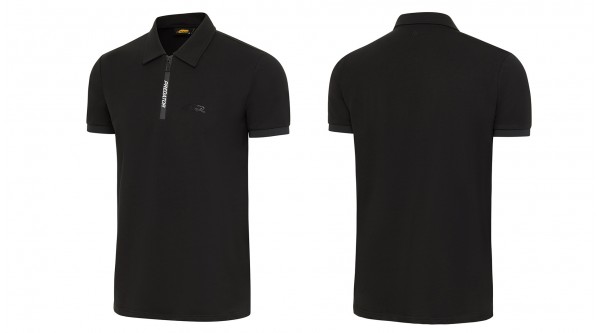 Poloshirt Schwarz mit Zipp und Predator Logo SM - XXL