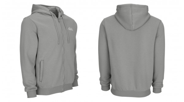Kapuzenjacke mit Reißverschluss Grau mit gestickten Predator Logo Weiß  M - XL