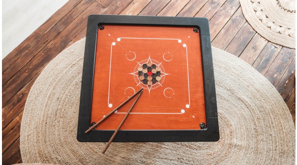 Carrom Board Woodestic Cherry Ebony, Handcrafted